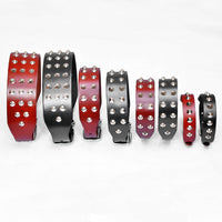 HKM-4207037 Cowhide Diamond Point Anti-Bite Pet Collar with Alloy Buckle - Available in Multiple Sizes