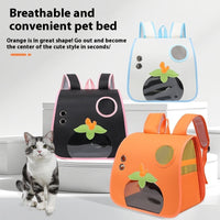 HKM-4207293 Large Capacity Lightweight Pet Backpack with Cartoon Design for Cats - Comfortable and Breathable, Nylon Material