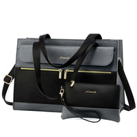 HKM-420883 Elegant 15.6 Inch Laptop Tote Handbag for Office Professionals, Durable PU Leather Business Briefcase, Spacious Work Purse for Women