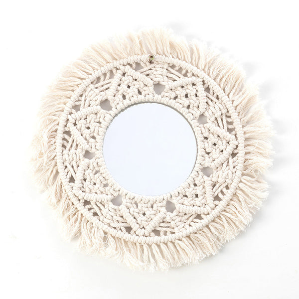 HKM-420883 European Style Circular Makeup Mirror Tapestry for Home Decoration - 35cm Diameter