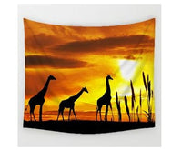 HKM-420883 Giraffe Tapestry Wall Art - 100% Polyester, 150x130 cm, Printed Design