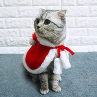 HKM-4209213 Red Pet Cloak for Cats and Small Dogs - Soft Christmas Dress for Festive Occasions