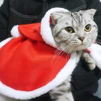HKM-4209213 Red Pet Cloak for Cats and Small Dogs - Soft Christmas Dress for Festive Occasions