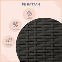 HKM-4209469 Wicker Outdoor Dog House with Canopy, Rattan Pet Bed and Water-Resistant Cushion for Small to Medium Dogs