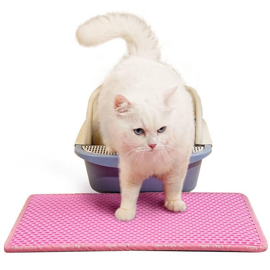 HKM-421011 Double Layer Rice-Shaped Cat Litter Mat - Waterproof EVA Material for Easy Cleaning and Litter Trapping