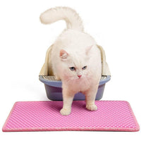 HKM-421011 Double Layer Rice-Shaped Cat Litter Mat - Waterproof EVA Material for Easy Cleaning and Litter Trapping