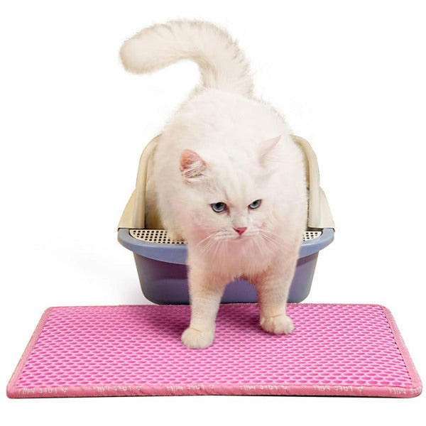 HKM-421011 Double Layer Rice-Shaped Cat Litter Mat - Waterproof EVA Material for Easy Cleaning and Litter Trapping