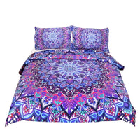 HKM-421011 Purple Red Quilt Cover Set with Pillow Shams - Multiple Sizes Available
