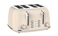 HKM-421075 Retro 4 Slice Wide Slot Bread Toaster with Even Baking and 6 Shade Levels