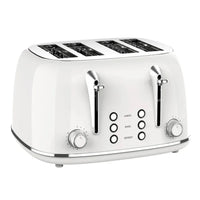 HKM-421075 Retro 4 Slice Wide Slot Bread Toaster with Even Baking and 6 Shade Levels