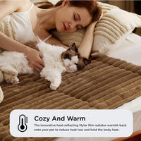 HKM-4210877 Rabbit Fur Pet Pad - Soft Cloth Mat for Dogs in Brown, Dark Gray, and White Available in Multiple Sizes