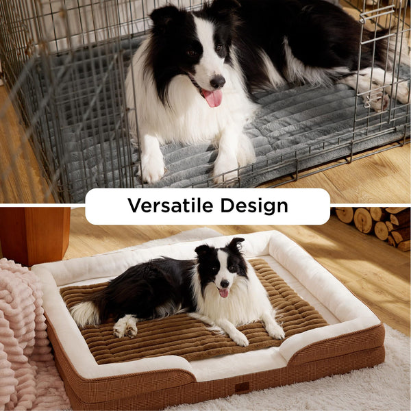 HKM-4210877 Rabbit Fur Pet Pad - Soft Cloth Mat for Dogs in Brown, Dark Gray, and White Available in Multiple Sizes