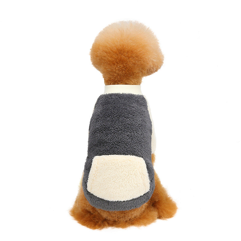 HKM-4211389 Warm Micro-Elastic Round Neck Pet Clothes with Pocket for Dogs