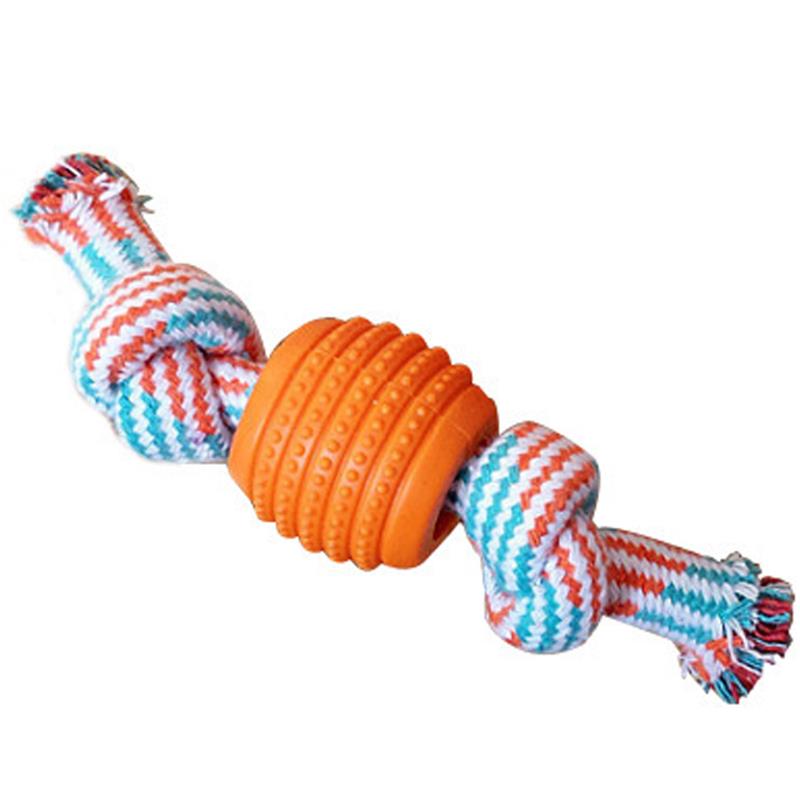 HKM-4211645 Cotton Rope Double Knot Ball Dog Toy for Tooth Cleaning and Chewing