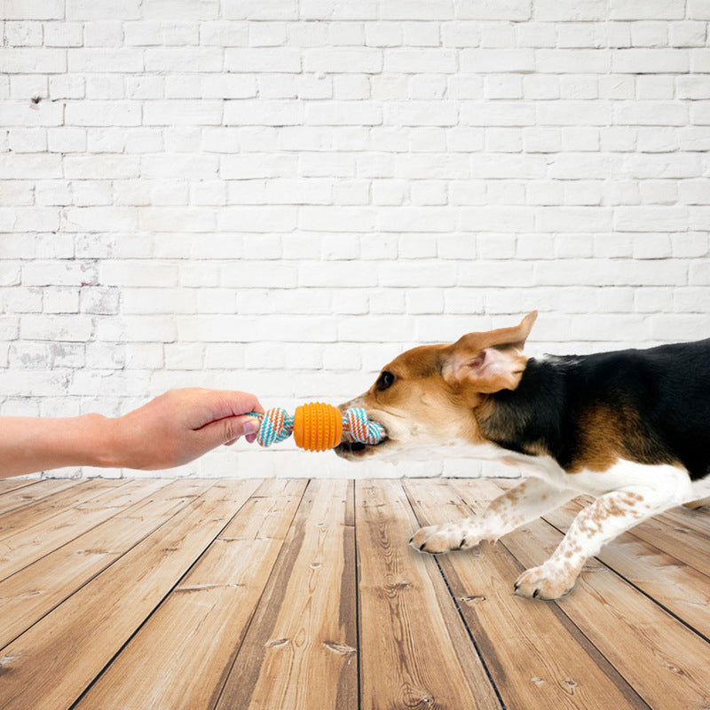 HKM-4211645 Cotton Rope Double Knot Ball Dog Toy for Tooth Cleaning and Chewing