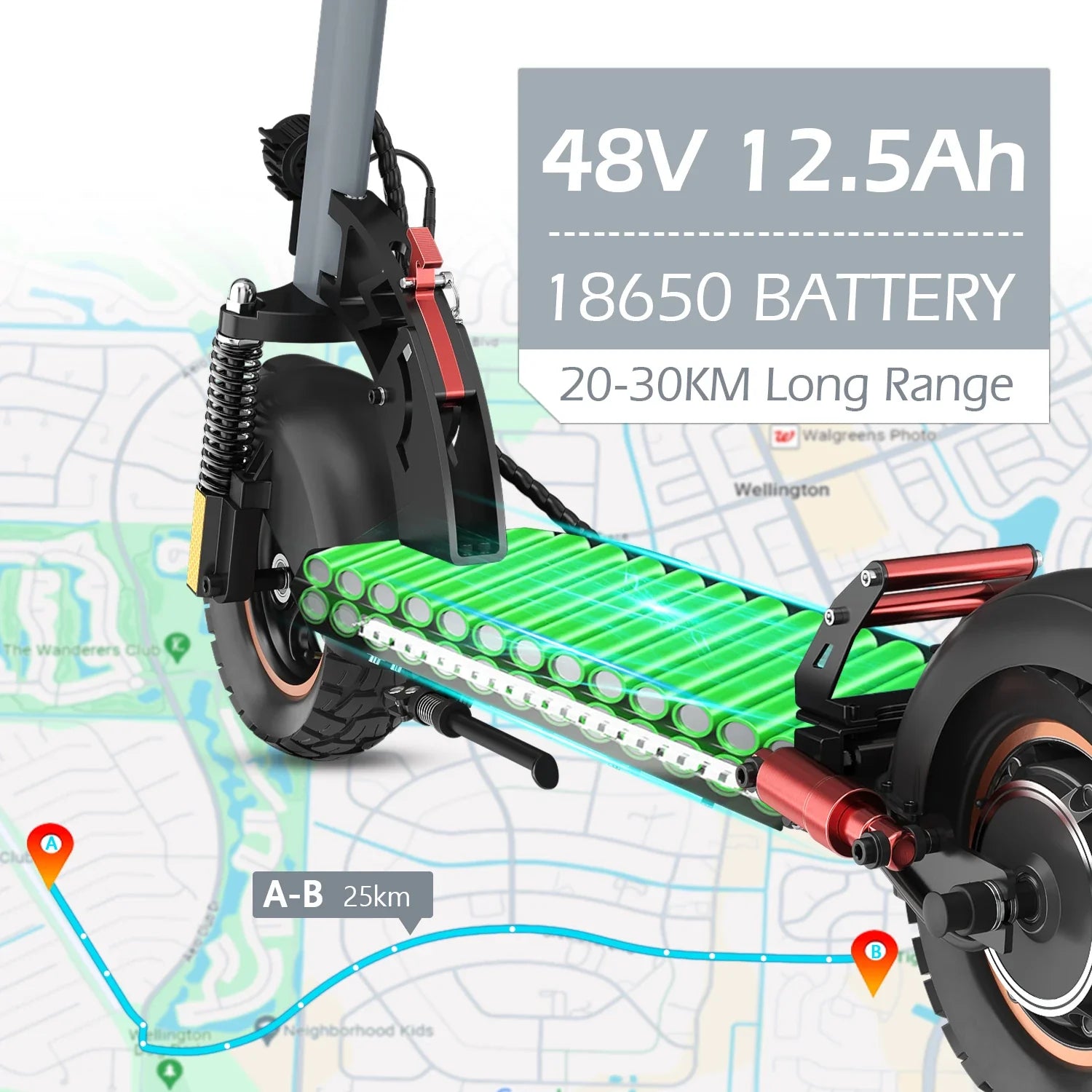 HKM-421203 800W 10-Inch Foldable Electric Scooter with 15-25km Range and 45km/h Speed Limit