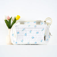 HKM-4213053 Portable Canvas Crossbody Dog Carrier Bag - Small Pet Travel Shoulder Bag in Blue
