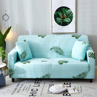 HKM-421395 Printed Stretch Sofa Cover - Polyester Fabric, Fits Single to Four-Seater Sofas, Includes Pillowcase