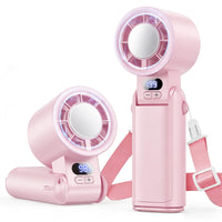 HKM-4214099 Portable Handheld Turbo Fan with 1-199 Speed Adjustment, Rechargeable Battery, LED Display, and 4-in-1 Design, Black