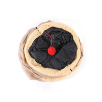 HKM-4214461 Khaki & Gray Suede Cat Tunnel Toy for Playful Pets