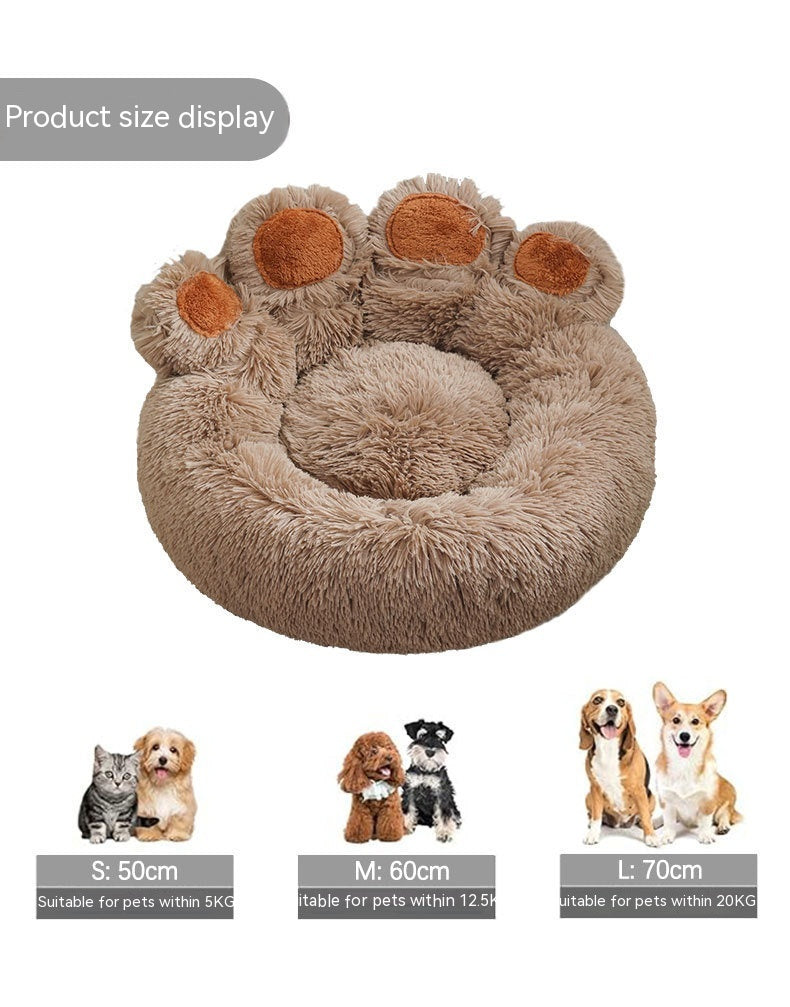HKM-4214845 Cozy Plush Hand-Shaped Pet Bed in Gradient Colors for Dogs