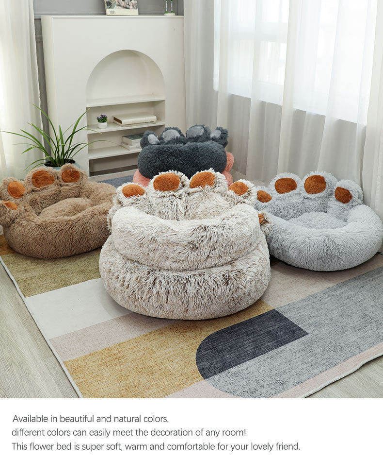 HKM-4214845 Cozy Plush Hand-Shaped Pet Bed in Gradient Colors for Dogs
