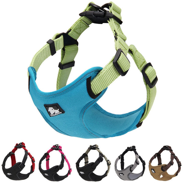 HKM-4215869 Reflective Dog Chest Harness Vest with Comfortable Neoprene and Nylon Material - Multiple Sizes and Colors Available