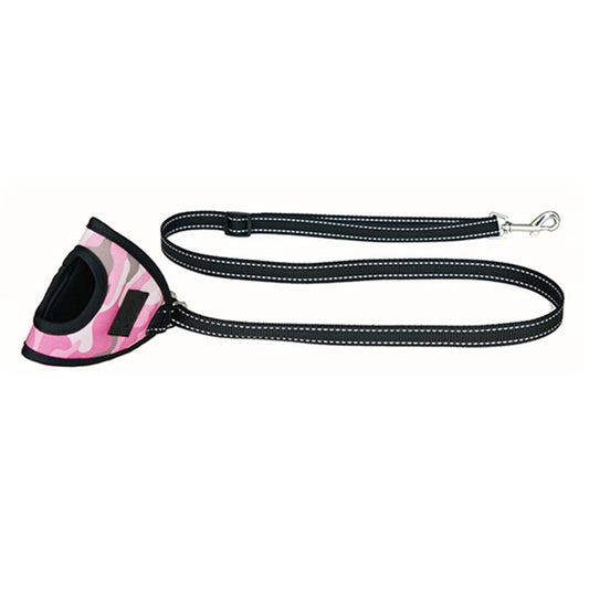 HKM-4216381 Reflective Dog Harness with Adjustable Traction Tape - 140cm Rope Length, Camouflage Colors