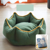 HKM-4216637 Cozy Removable Cat Litter Bed with Washable Blanket for All Seasons