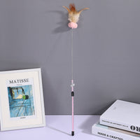 HKM-4217405 Cat Playing Rod with Glutinous Rice Ball, Steel Wire Teaser, 60cm Length, Multiple Colors Available