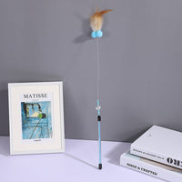 HKM-4217405 Cat Playing Rod with Glutinous Rice Ball, Steel Wire Teaser, 60cm Length, Multiple Colors Available