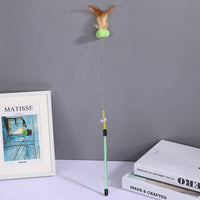 HKM-4217405 Cat Playing Rod with Glutinous Rice Ball, Steel Wire Teaser, 60cm Length, Multiple Colors Available