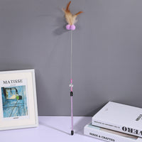 HKM-4217405 Cat Playing Rod with Glutinous Rice Ball, Steel Wire Teaser, 60cm Length, Multiple Colors Available
