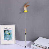 HKM-4217405 Cat Playing Rod with Glutinous Rice Ball, Steel Wire Teaser, 60cm Length, Multiple Colors Available