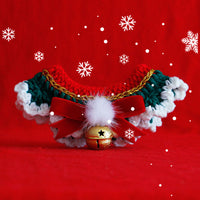 HKM-4218557 Festive Cat Collar Scarf with Pompom Bell and Lace in Gift Box