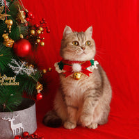HKM-4218557 Festive Cat Collar Scarf with Pompom Bell and Lace in Gift Box