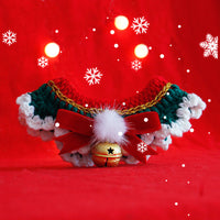 HKM-4218557 Festive Cat Collar Scarf with Pompom Bell and Lace in Gift Box