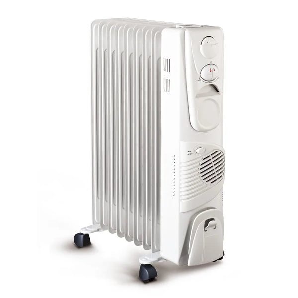 HKM-422099 5-Fin Oil Filled Electric Radiator Heater with Adjustable Thermostat and Safety Features