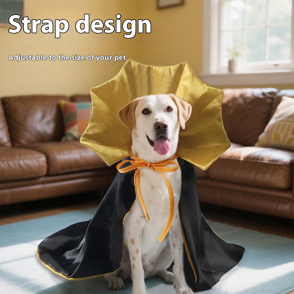 HKM-4221373 Stylish Halloween Pet Cape in Yellow and Purple - Casual Polyester Costume for Pets