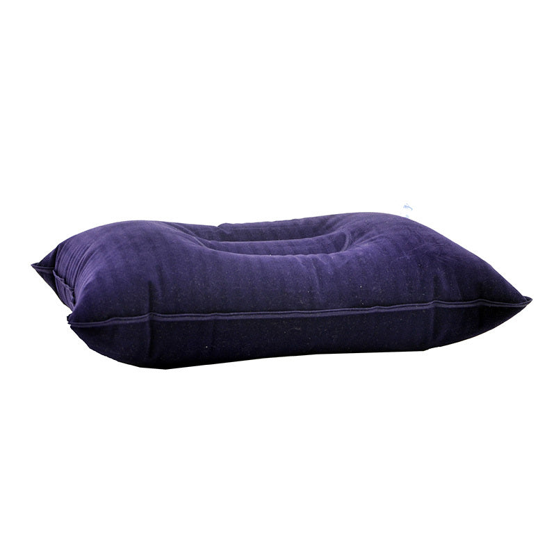 HKM-422163 Inflatable Travel Neck Pillow - Portable Jet Pillow for Adults and Kids, PVC Material, Blue and Black, 24x34.5cm