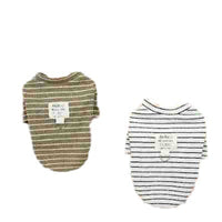 HKM-4222141 Brown and White Striped Cotton Casual Shirt for Puppies - Available in S, M, L, XL, XXL