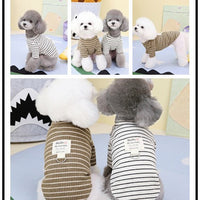 HKM-4222141 Brown and White Striped Cotton Casual Shirt for Puppies - Available in S, M, L, XL, XXL