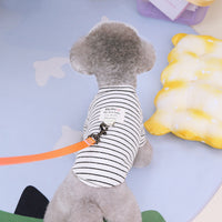 HKM-4222141 Brown and White Striped Cotton Casual Shirt for Puppies - Available in S, M, L, XL, XXL