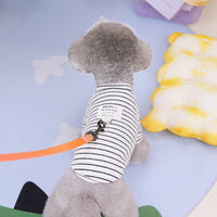 HKM-4222141 Brown and White Striped Cotton Casual Shirt for Puppies - Available in S, M, L, XL, XXL