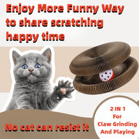 HKM-4222525 Interactive Foldable Cat Scratch Board with Bell – Corrugated Paper Cat Climbing Toy