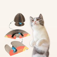 HKM-4222525 Interactive Foldable Cat Scratch Board with Bell – Corrugated Paper Cat Climbing Toy