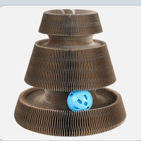 HKM-4222525 Interactive Foldable Cat Scratch Board with Bell – Corrugated Paper Cat Climbing Toy