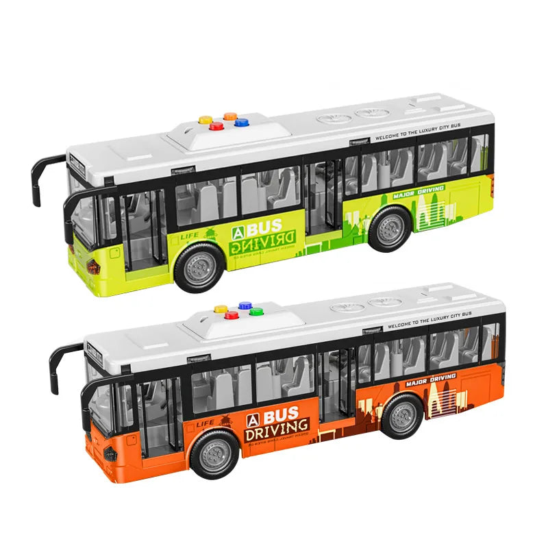 HKM-422291 1:16 Friction Toy Bus with Lights and Sounds for Ages 5-7