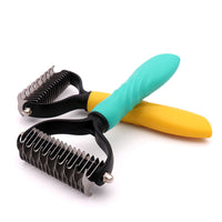 HKM-4223805 Pet Grooming Tool for Cats & Dogs - Hair Shedding & Dematting Comb with Ergonomic Grip, Stainless Steel Teeth