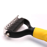 HKM-4223805 Pet Grooming Tool for Cats & Dogs - Hair Shedding & Dematting Comb with Ergonomic Grip, Stainless Steel Teeth